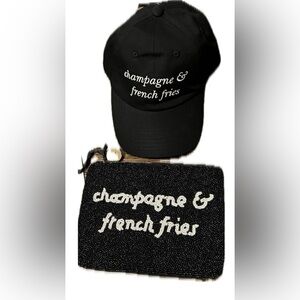 NWT Iconic Kate Spade Black Cap and Clutch!